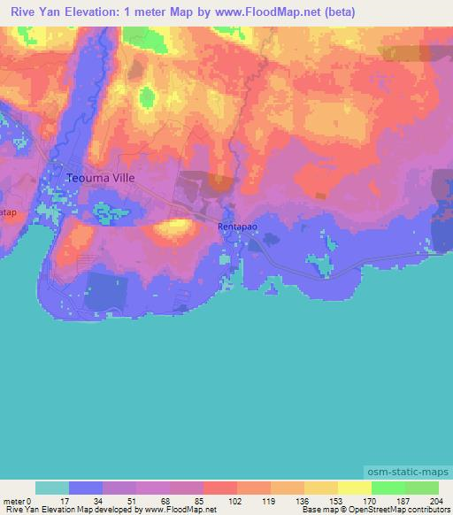 Rive Yan,Vanuatu Elevation Map