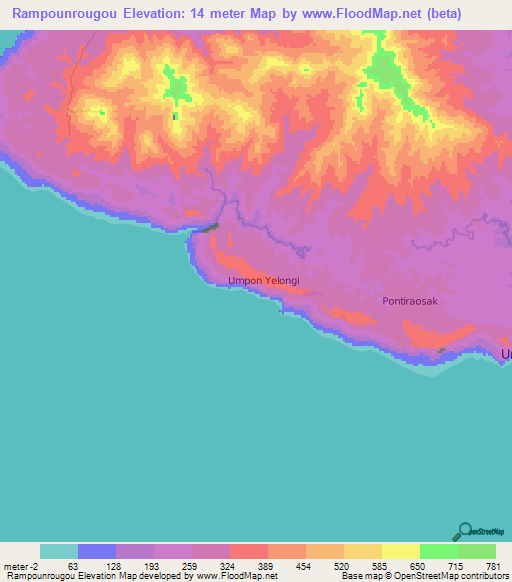 Rampounrougou,Vanuatu Elevation Map