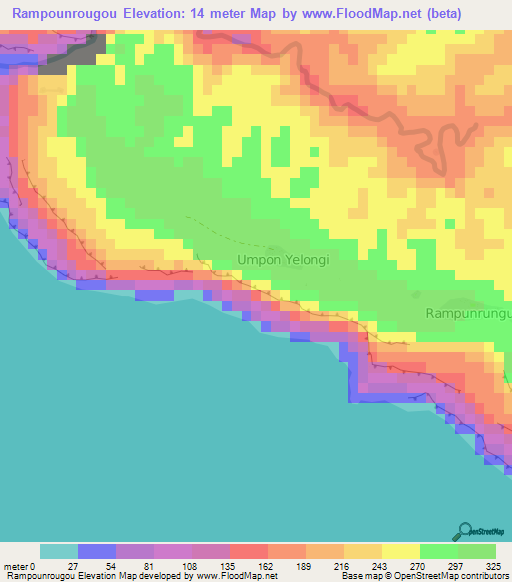 Rampounrougou,Vanuatu Elevation Map