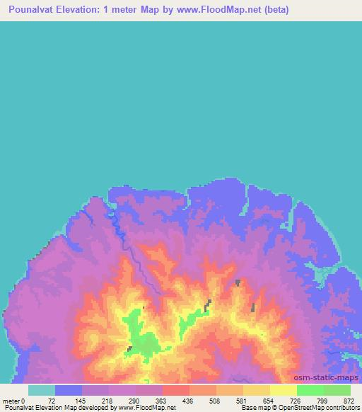 Pounalvat,Vanuatu Elevation Map