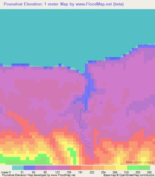 Pounalvat,Vanuatu Elevation Map