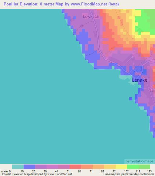 Pouillet,Vanuatu Elevation Map