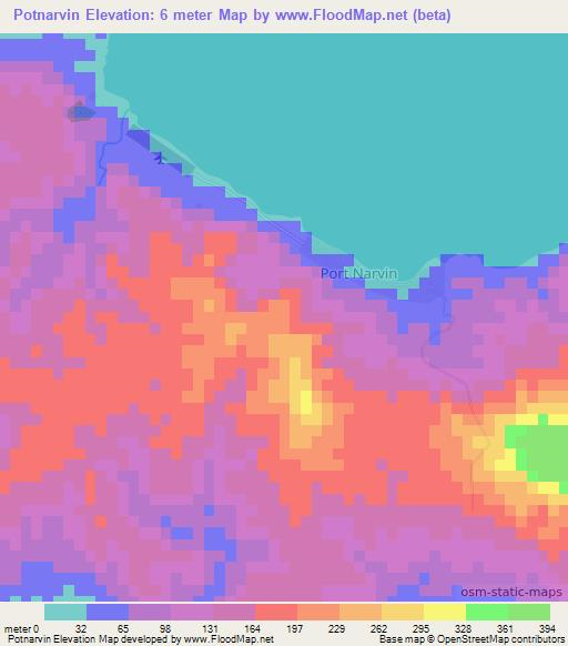 Potnarvin,Vanuatu Elevation Map