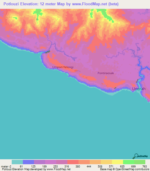 Potlouzi,Vanuatu Elevation Map