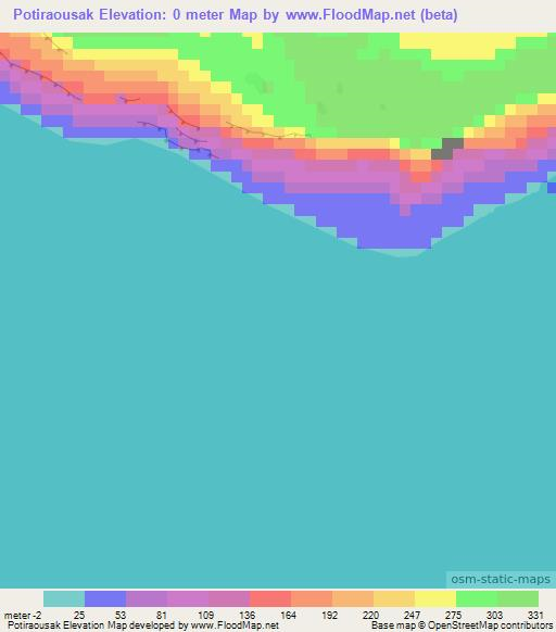 Potiraousak,Vanuatu Elevation Map