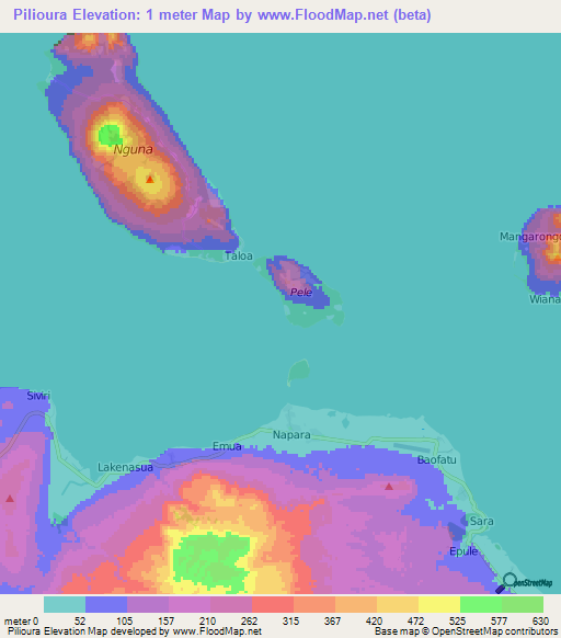 Pilioura,Vanuatu Elevation Map