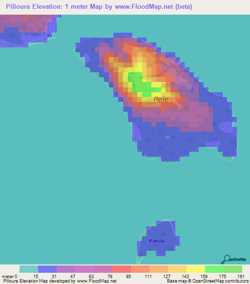 Pilioura,Vanuatu Elevation Map