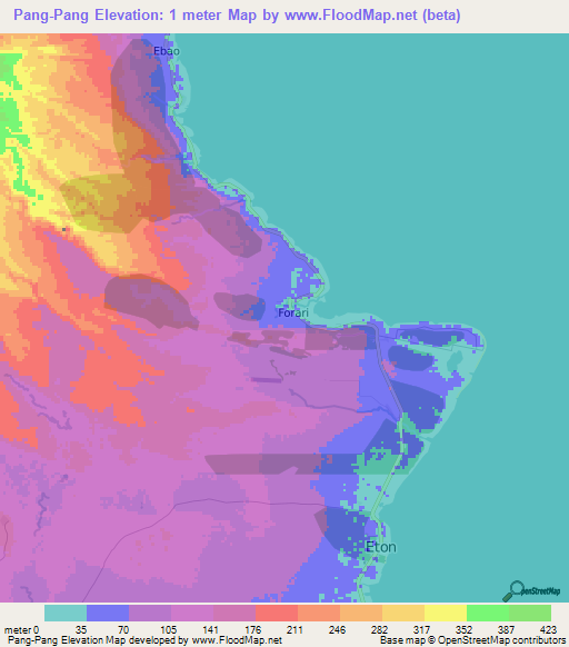 Pang-Pang,Vanuatu Elevation Map