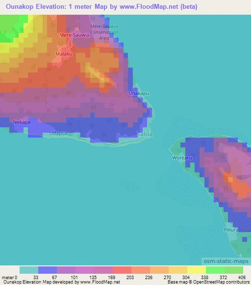 Ounakop,Vanuatu Elevation Map