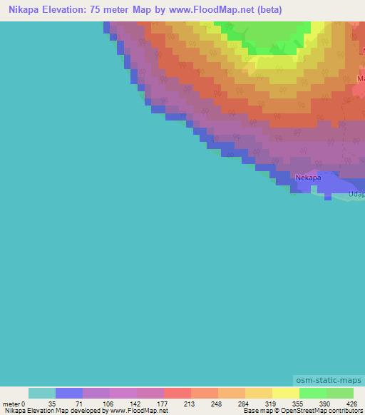 Nikapa,Vanuatu Elevation Map