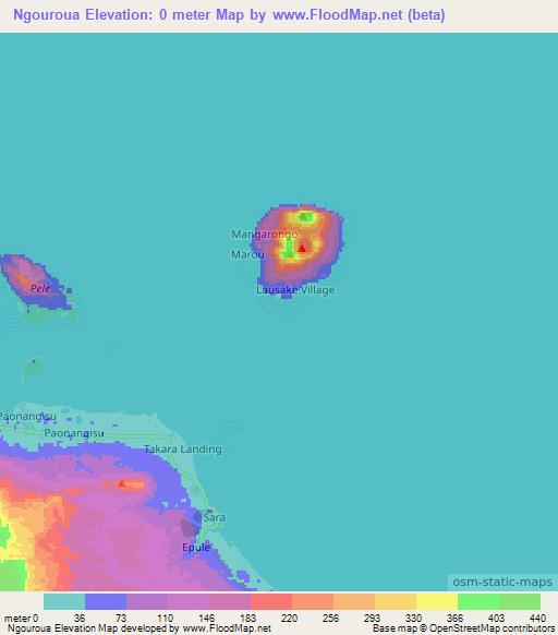 Ngouroua,Vanuatu Elevation Map