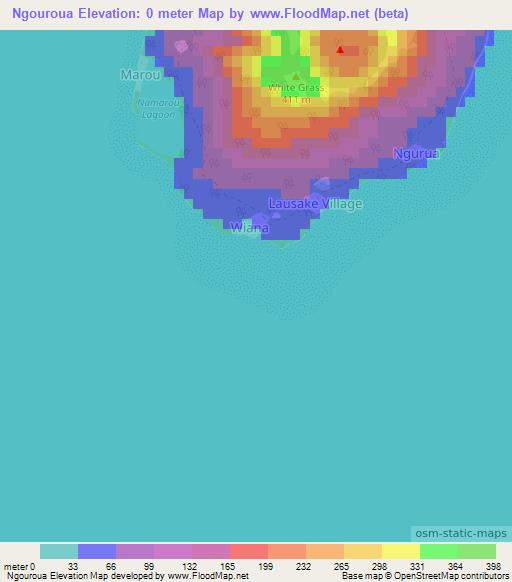 Ngouroua,Vanuatu Elevation Map