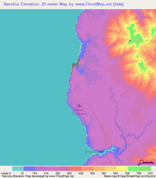 Navolou,Vanuatu Elevation Map