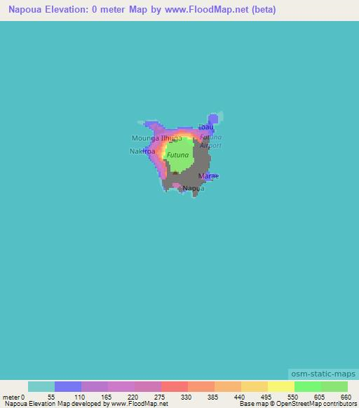 Napoua,Vanuatu Elevation Map