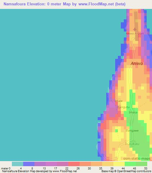 Namsafoura,Vanuatu Elevation Map