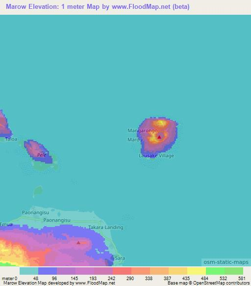 Marow,Vanuatu Elevation Map