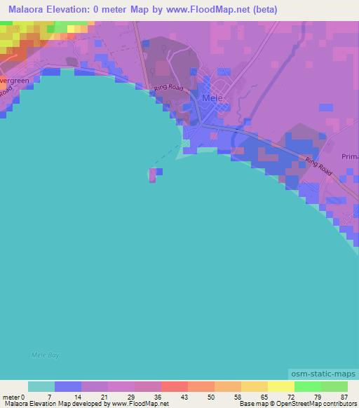 Malaora,Vanuatu Elevation Map