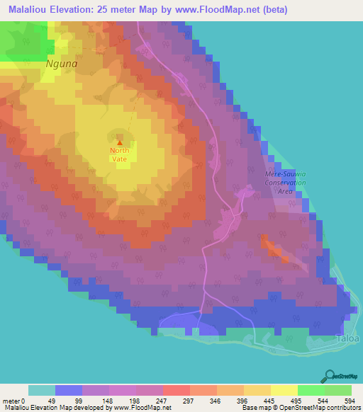 Malaliou,Vanuatu Elevation Map