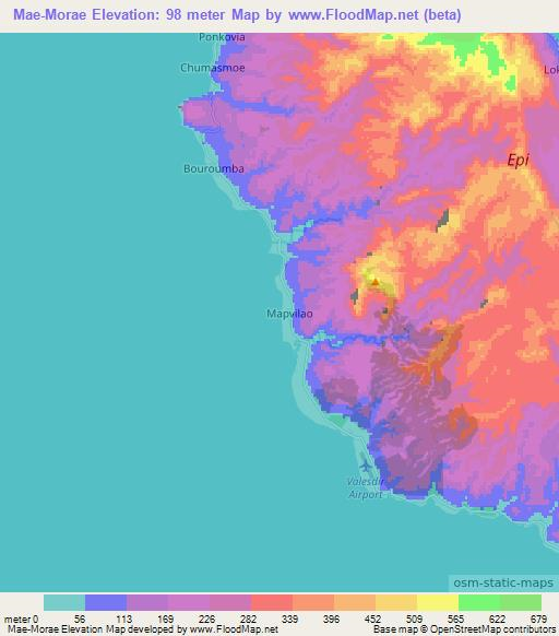 Mae-Morae,Vanuatu Elevation Map