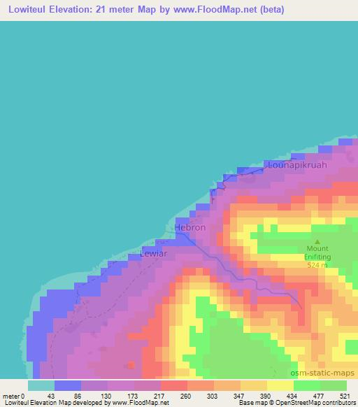 Lowiteul,Vanuatu Elevation Map