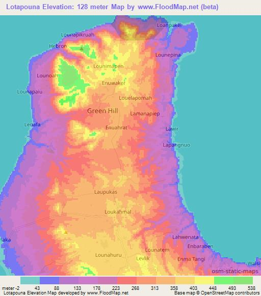 Lotapouna,Vanuatu Elevation Map