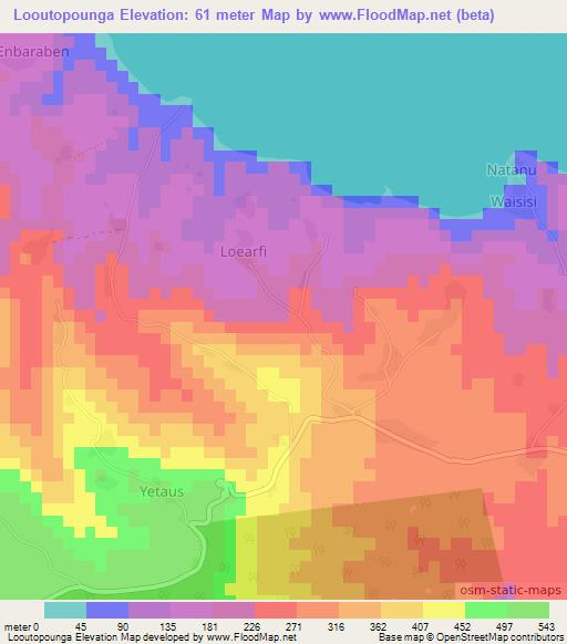 Looutopounga,Vanuatu Elevation Map