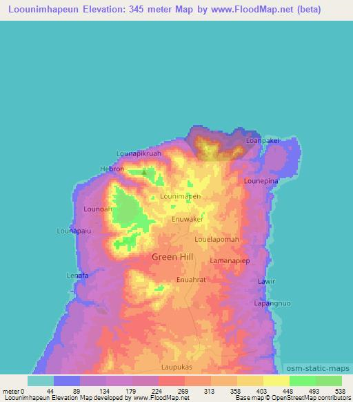 Loounimhapeun,Vanuatu Elevation Map