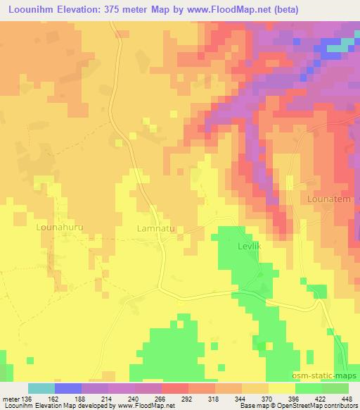 Loounihm,Vanuatu Elevation Map