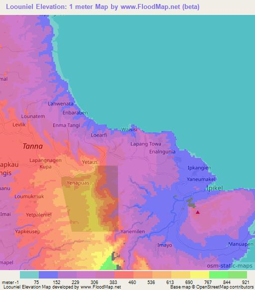 Loouniel,Vanuatu Elevation Map