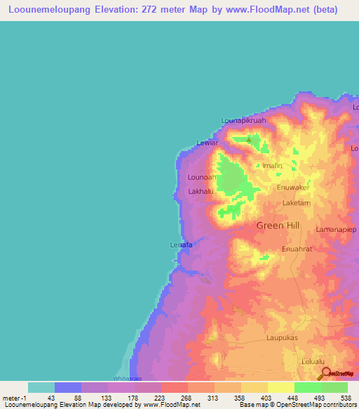 Loounemeloupang,Vanuatu Elevation Map