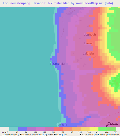 Loounemeloupang,Vanuatu Elevation Map