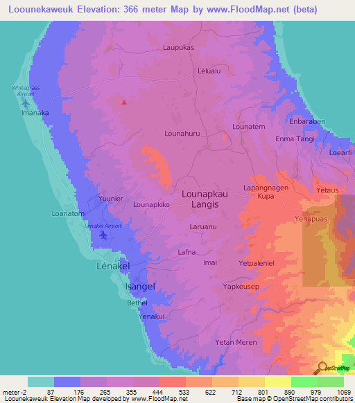 Loounekaweuk,Vanuatu Elevation Map