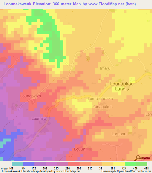 Loounekaweuk,Vanuatu Elevation Map
