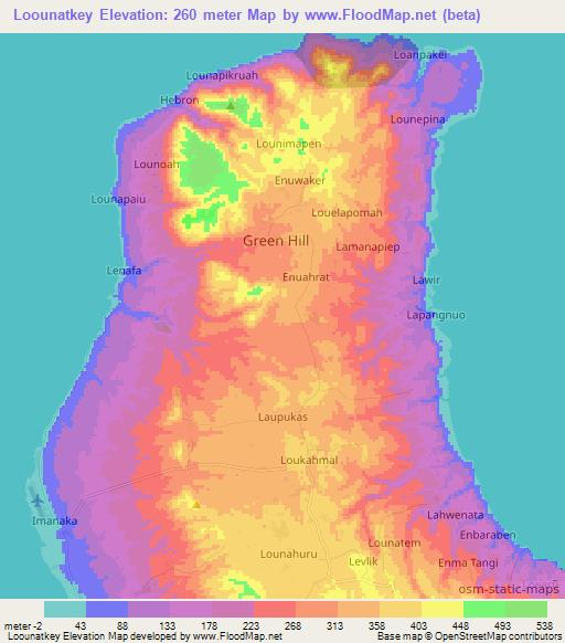 Loounatkey,Vanuatu Elevation Map