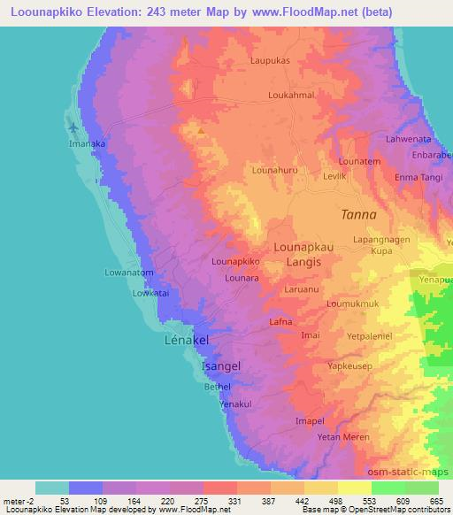 Loounapkiko,Vanuatu Elevation Map