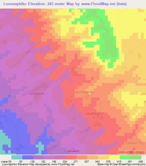 Loounapkiko,Vanuatu Elevation Map