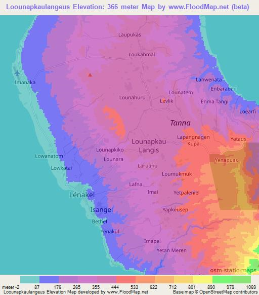 Loounapkaulangeus,Vanuatu Elevation Map