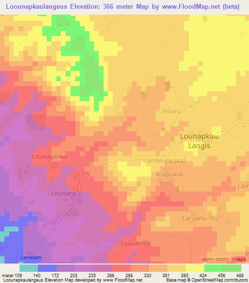 Loounapkaulangeus,Vanuatu Elevation Map