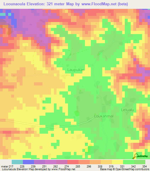 Loounaoula,Vanuatu Elevation Map