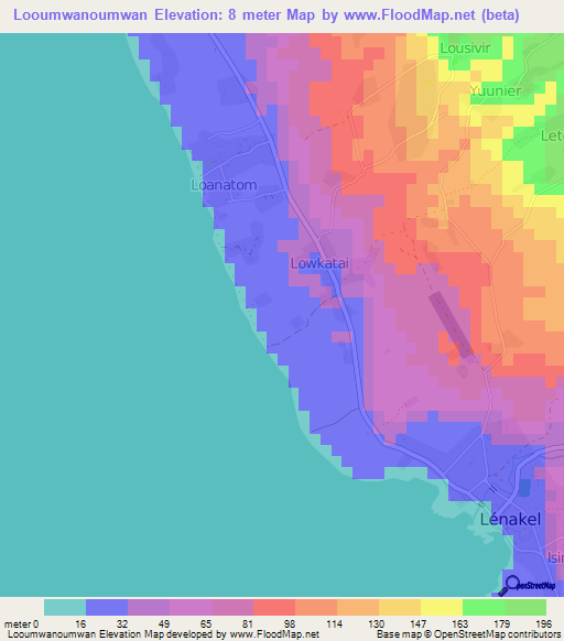 Looumwanoumwan,Vanuatu Elevation Map