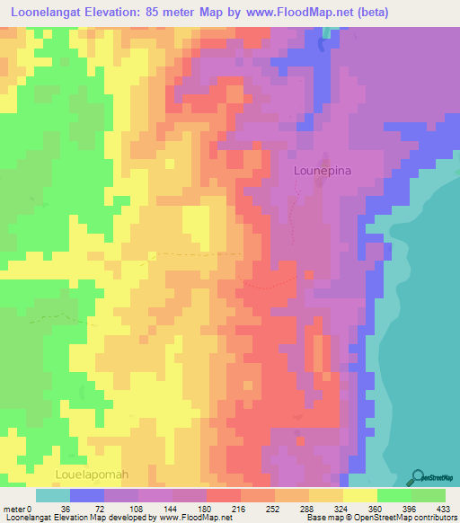 Loonelangat,Vanuatu Elevation Map