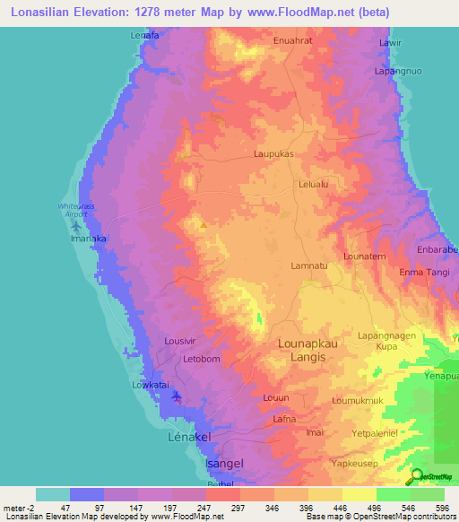 Lonasilian,Vanuatu Elevation Map