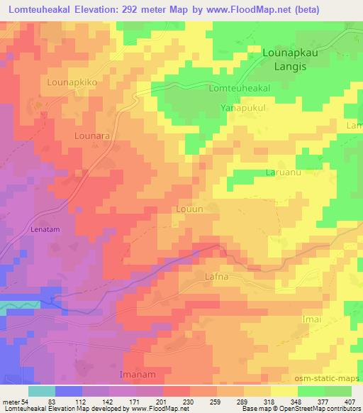 Lomteuheakal,Vanuatu Elevation Map