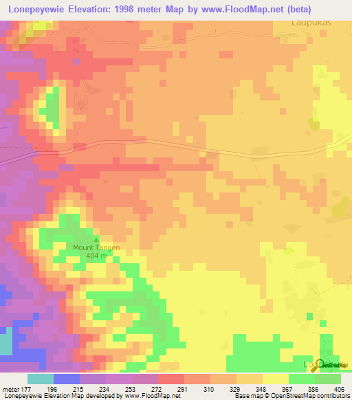 Lonepeyewie,Vanuatu Elevation Map