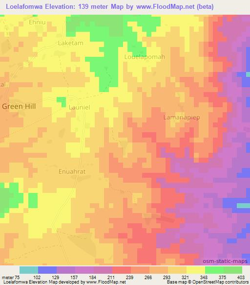 Loelafomwa,Vanuatu Elevation Map