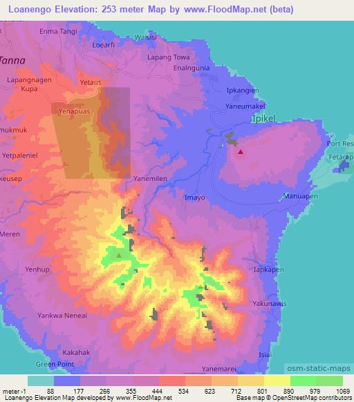 Loanengo,Vanuatu Elevation Map