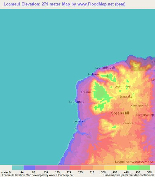 Loameul,Vanuatu Elevation Map