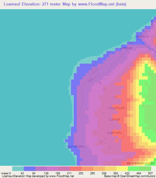 Loameul,Vanuatu Elevation Map