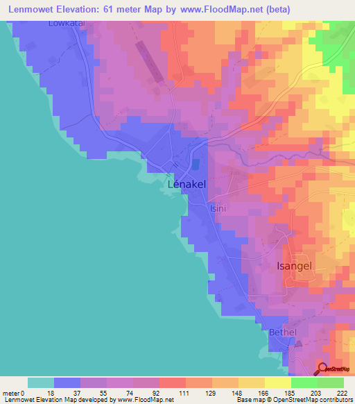 Lenmowet,Vanuatu Elevation Map