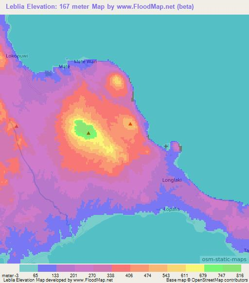 Leblia,Vanuatu Elevation Map